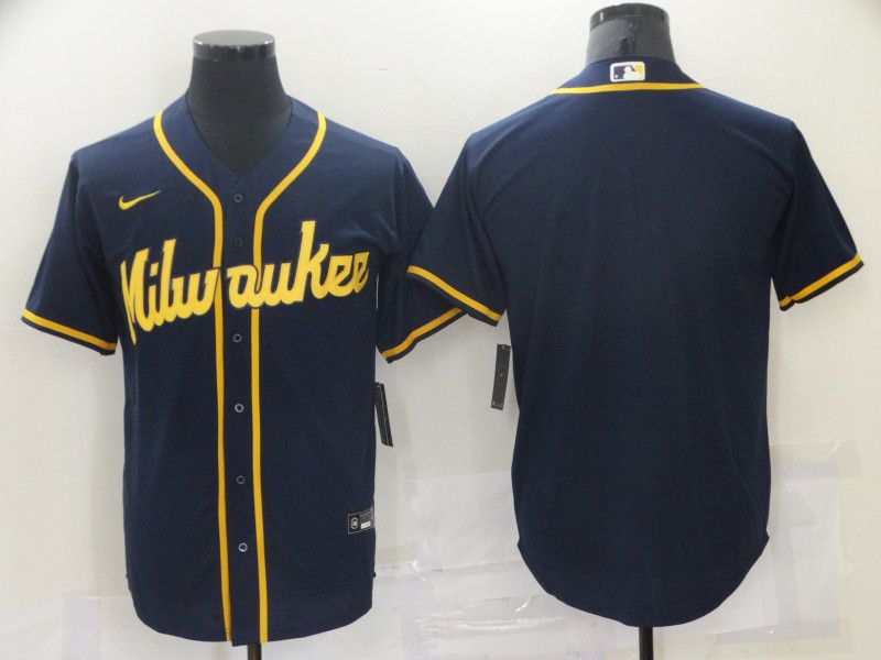 Men Milwaukee Brewers Blank Blue Game 2021 Nike MLB Jersey